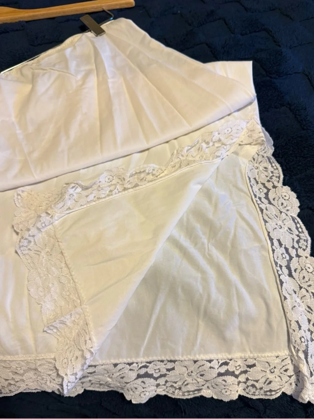 Vintage White Lace Trim Slip Chemise - Picture 4 of 7